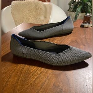 Rothys 'The Point' Solid Slip On Ballet Flat Shoes Birdseye Cloud Gray